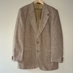 Farah Wool Herringbone Tweed Blazer 42L – Speckled Donegal Look